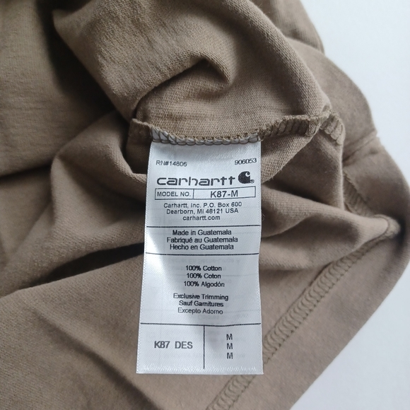 Carhartt Loose Fit Pocket Tee NEW Mens Medium Beige -Heavyweight -Short Sleeve - Picture 10 of 15